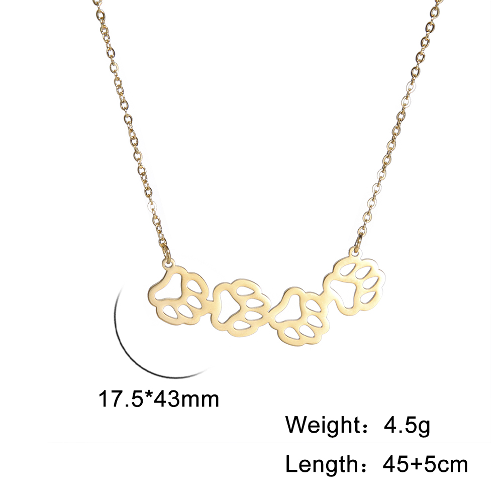 Skyrim 2025 tendencia hueco Animal perro gato oso patas colgante collar para mujeres de acero inoxidable lindo gargantilla collar joyería