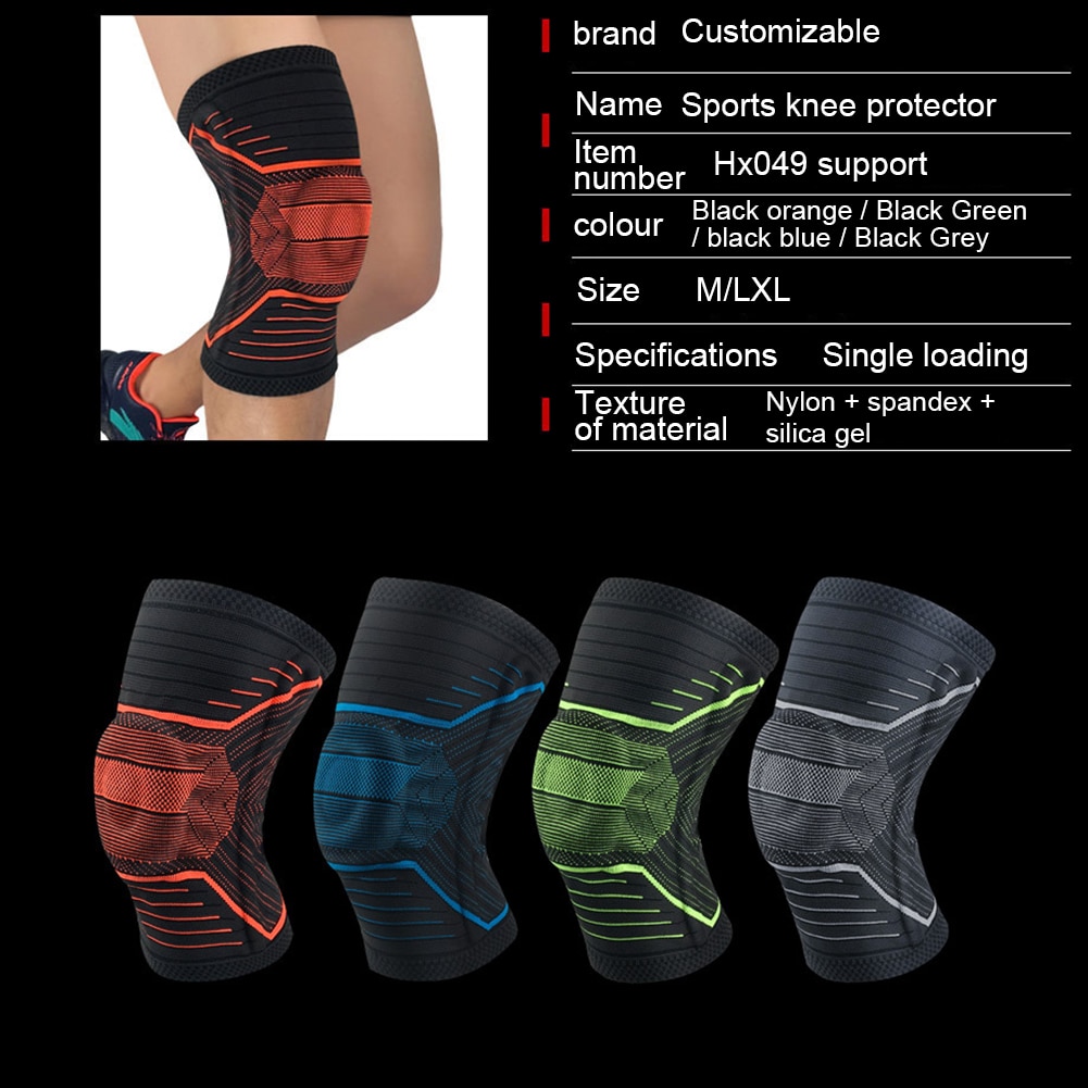 Fitness löpning cykling knästöd hängslen elastisk nylon sport kompression knäskydd