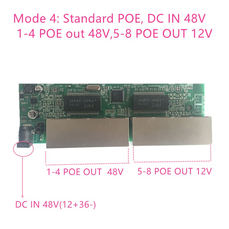 umkehren Energie Bock poe schalter POE in/aus 5V12V24V48V 100mbps 802,3 beim/AF 45 + 78- DC5V ~ 48V Farn serie Kraft POE48V12V24V: 1-4POE48V 5-8POE12V