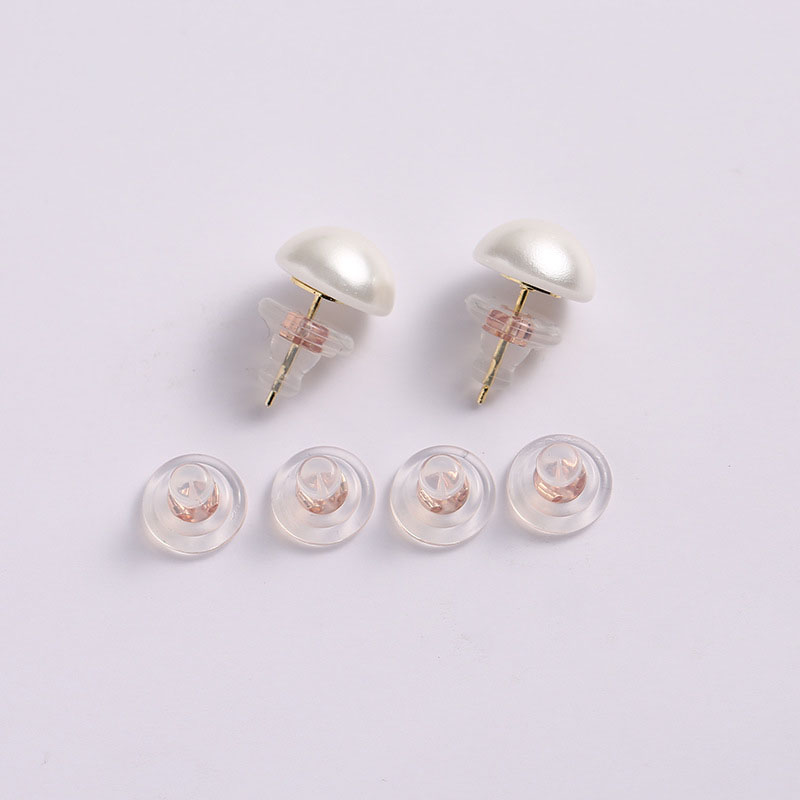 Tapones de silicona de para pendientes, Tapones Redondos para los oídos, tapas bloqueadas, mangas para pendientes, accesorios para la fabricación de joyas, 10 Uds.