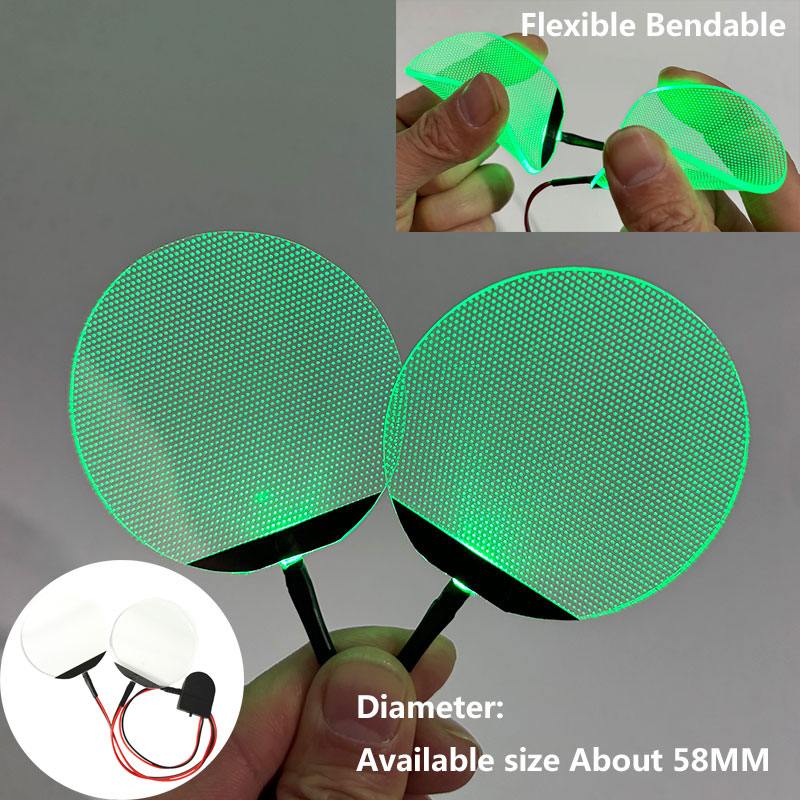 Round Flexible Bendable DIY Led Light Eyes Kits Cosplay Halloween Helmet Masks Eye Light Accessories Can Cropped CR2032: green