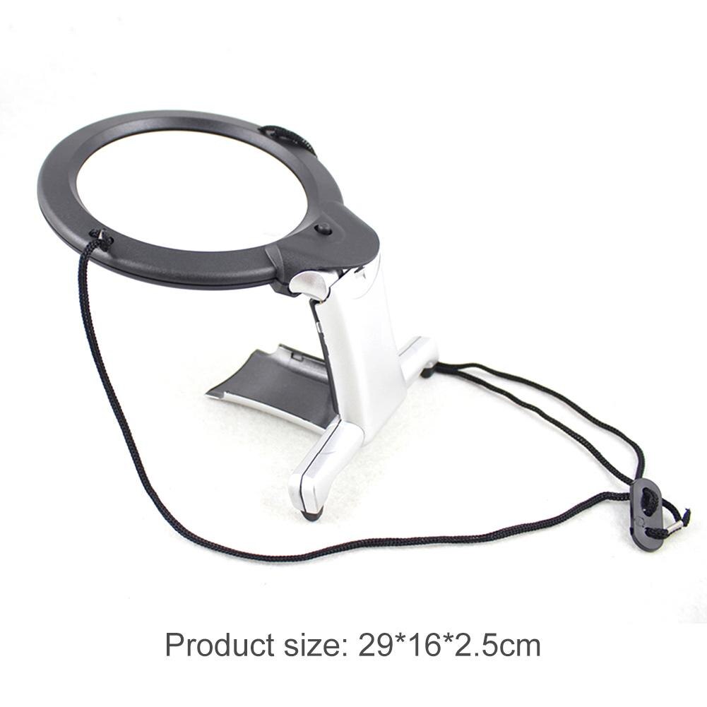 2 LED Hands Free Loupe Lighted Magnifying Glass Neck Hanging/Desktop Style Tool for Seniors Sewing Cross Stitch Embroidery