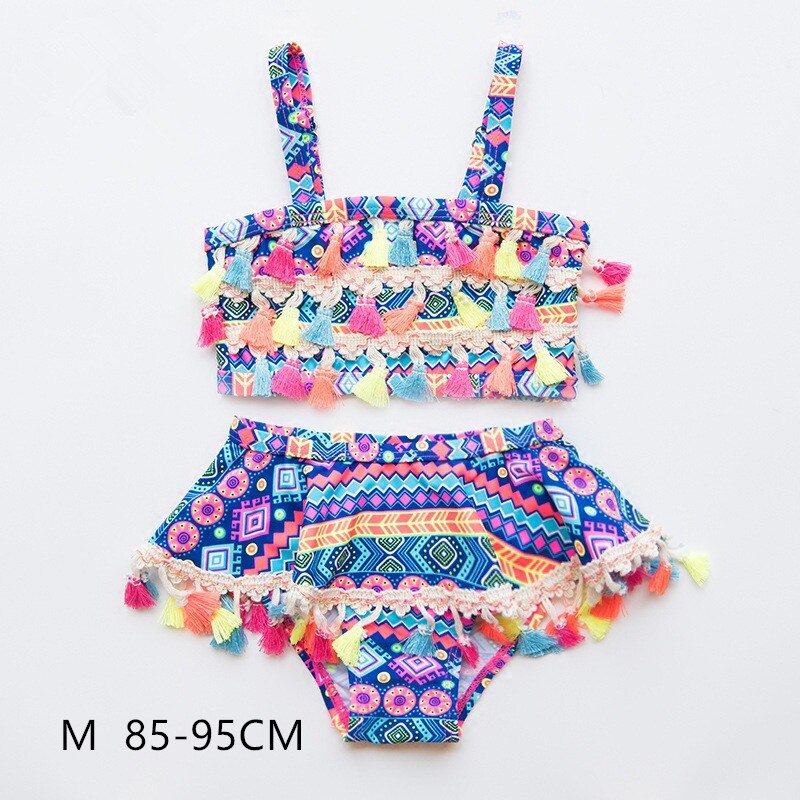 Ins børne badedragt pige split baby 3- år national vind børn strand wear kvaster badedragt dejlig prinsesse bikini sæt  yz20043: M  85-95cm