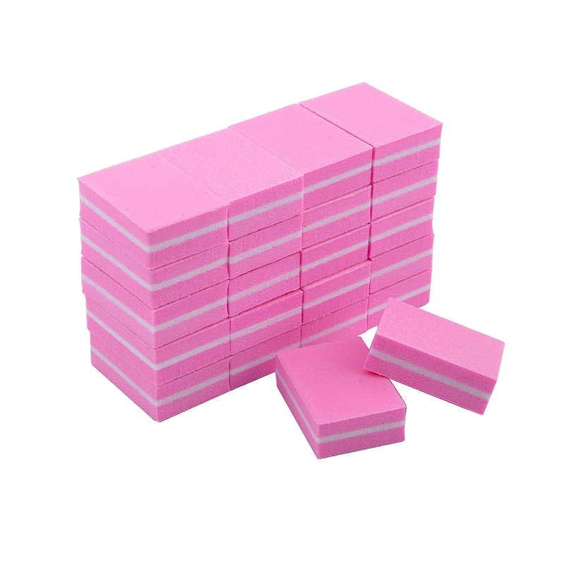 100 pz Professionale Del Chiodo lime 100/180 Spugna mini Smeriglitatura chiodo file respingente di Blocco per La Lucidatura Rettifica Unghie artistiche Consigli utensili