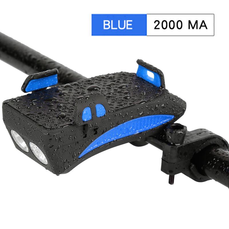 Uppladdningsbar usb led cykel strålkastare cykel strålkastare fram lampa horn hållare cykel horn cykel tillbehör: 2