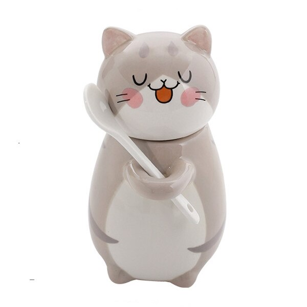 12 Styles Cute Cat Ceramic Mug Hand Painted 3D Mugs With Handle Coffee Tea Milk Breakfast Cups Nice: 7