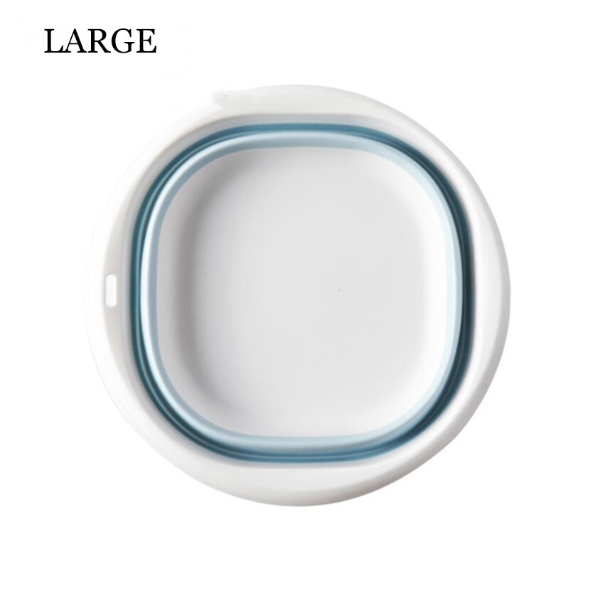 Travel Folding Washbasin Bathroom Portable Silicone Basins Kitchen Folding Laundry Bowl Camping Supplies Foldable Bath Sink: Large blue