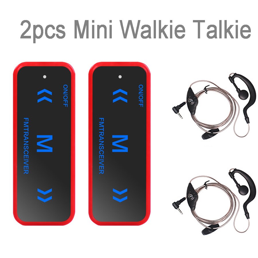 2 pezzi Mini Walkie Talkie 3W 400-470MHz ricetrasmettitore Radio a 2 vie auricolare cuffia paraorecchie ricarica USB walkie-talkie bidirezionali