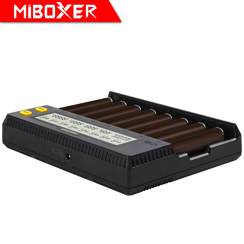 MiBOXER C8 Battery Charger 8 Slots LCD Display for Li-ion LiFePO4 Ni-MH Ni-Cd AA 21700 20700 26650 18650 17670 RCR123 18700