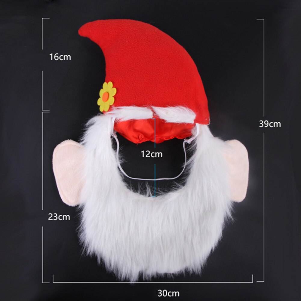 Pet Decorative Costume Christmas Santa Beard Hat Xmas Cap for Medium Large Dogs Children Christmas Hat with Santa Claus Elk Xmas