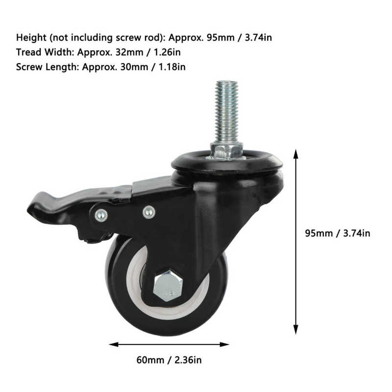 Swivel Caster Dual Bearing Cart Wheel for Replacement