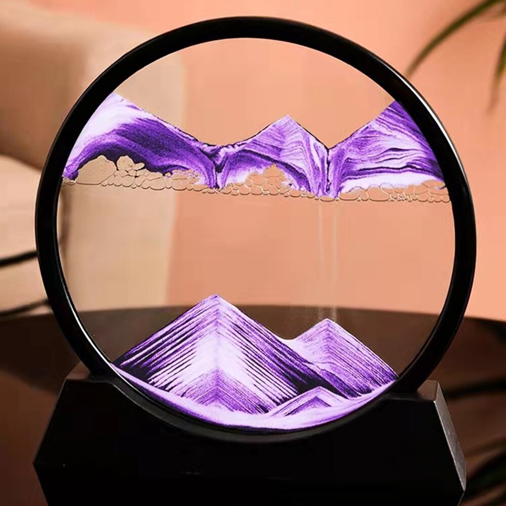 3D Glass Sandscape Hourglass In Motion Moving Sand Frame Art Painting Picture Display Flowing Hourglass Sand Timer: F
