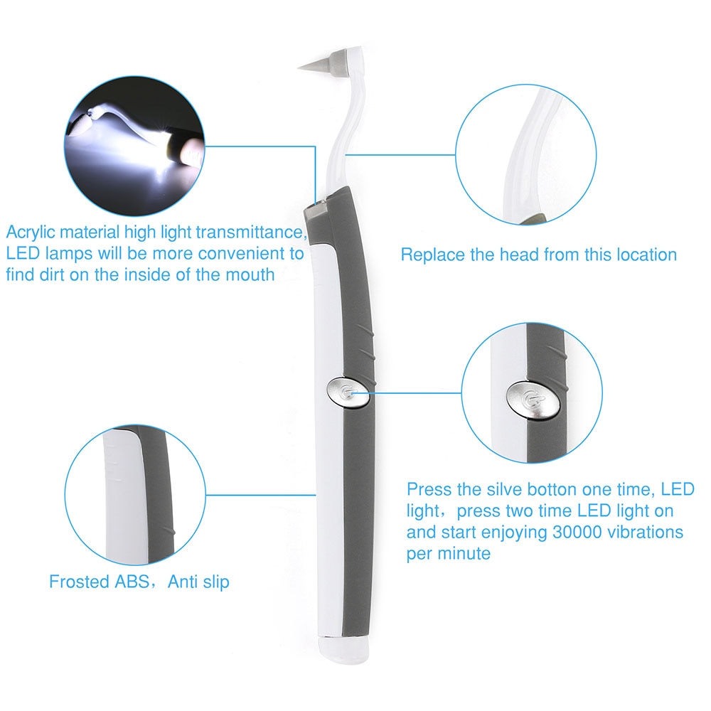 Elektrisk ultralyds akustisk vibration tandrenser skalering tandregner fjerner tænder pletter tandsten tandblegning