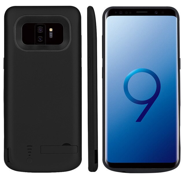 Bærbar telefon batteri-etui til samsung galaxy  s9/  samsung  s9 plus batterioplader etui til samsung  s8 plus powerbank: Sort til  s9