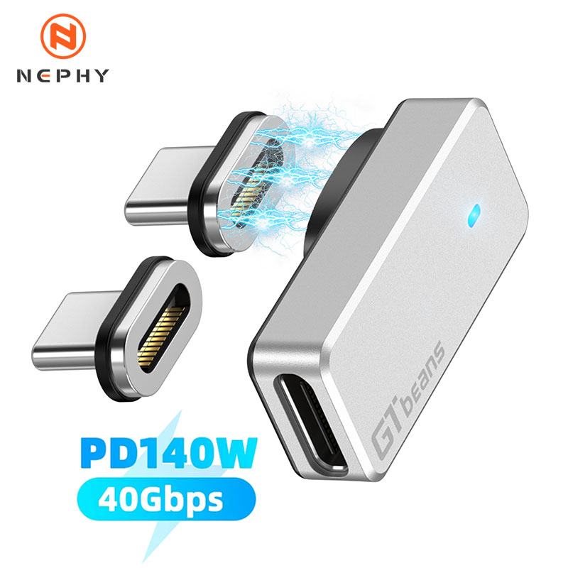 USB C Magnetic Adapter 24pins USBC 4.0 Gen 2 40Gbps Type-C Connector 140w Fast charge Data transfer 4k @60hz Video output Type C