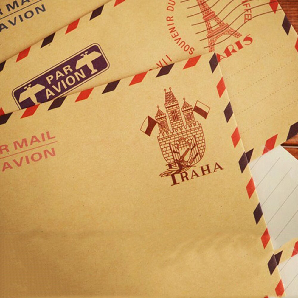 10pcs Kraft Paper Envelopes Letter Paper Cover Greeting Invitation Postcards Cover Message Note Bag Office School Stationery