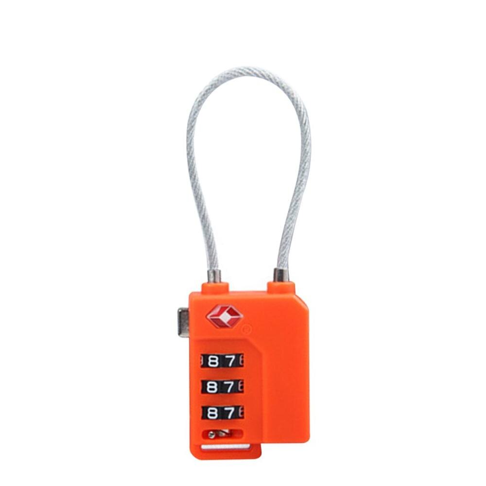 3 Digit Password Lock Steel Wire Security Lock Suitcase Luggage Coded Lock Cupboard Cabinet Locker Padlock: Orange