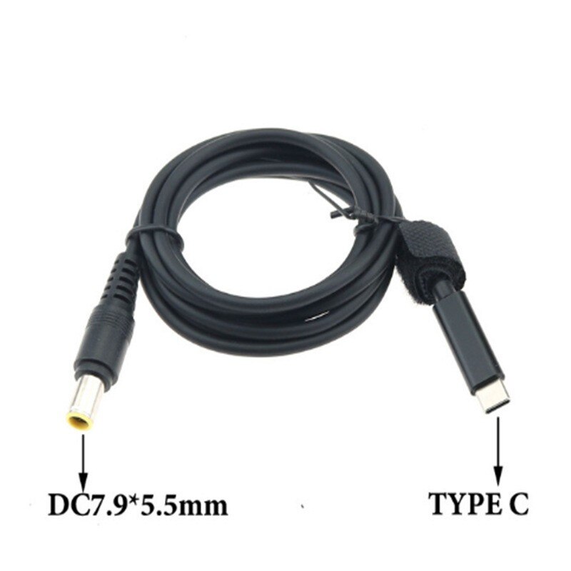 65w usb type-c laptop power adapter charging cable dc jack plug dual e-mark chip converter for hp, lenovo, and dell laptops: 7.9-5.5mm
