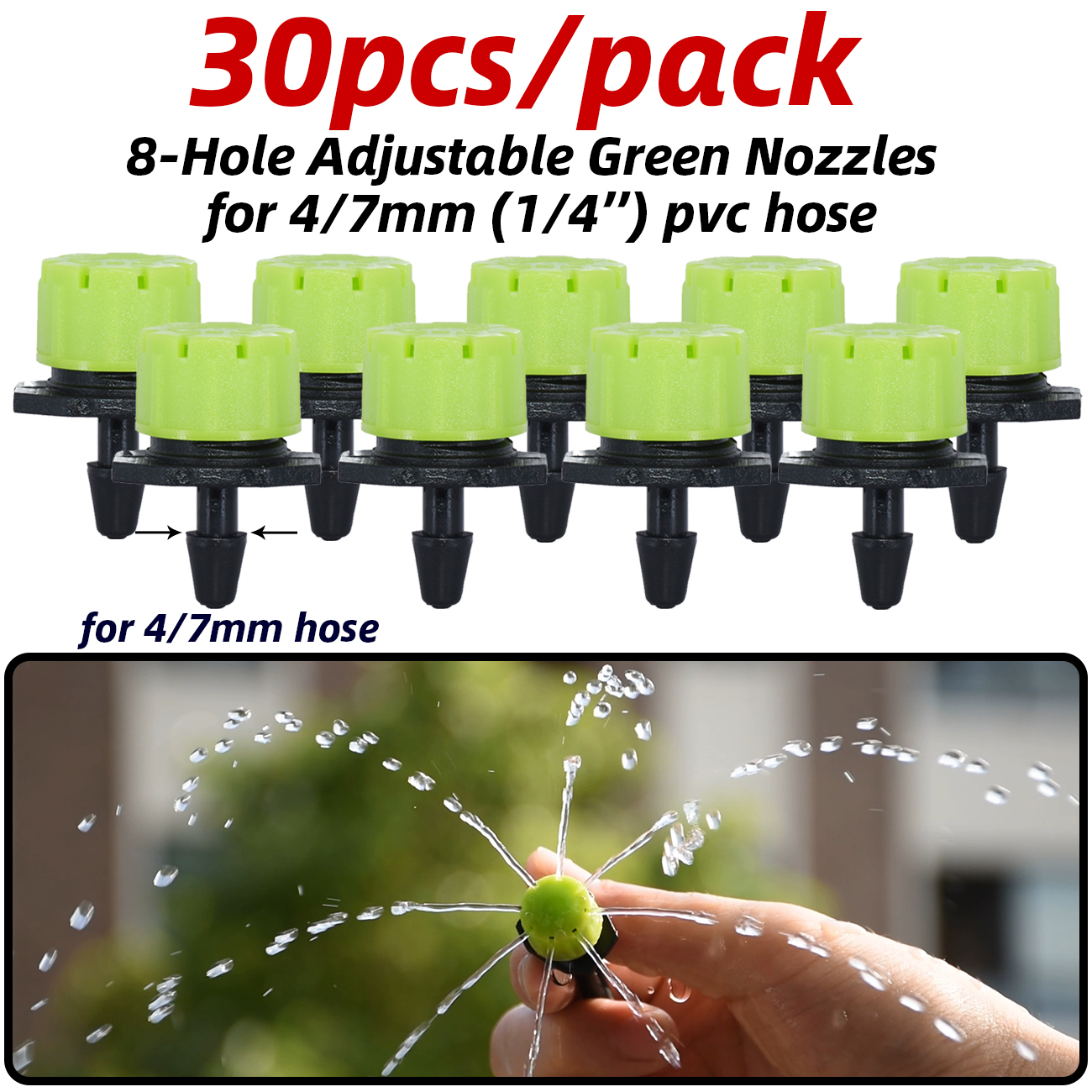 Ugelli regolabili per nebulizzazione di serra con connettore da 1/4 '' per kit sistema di irrigazione da giardino per irrigazione a goccia bonsai di fiori: marina militare Blu