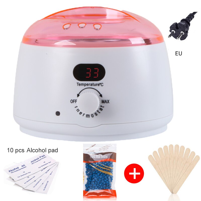 500CC Wax Smelt Machine Set Waxen Kit Wax Pot Lcd Epilator Ontharen Wax Smelter Ontharing Machine Calentador De Cera: EU-Pink-Plug14