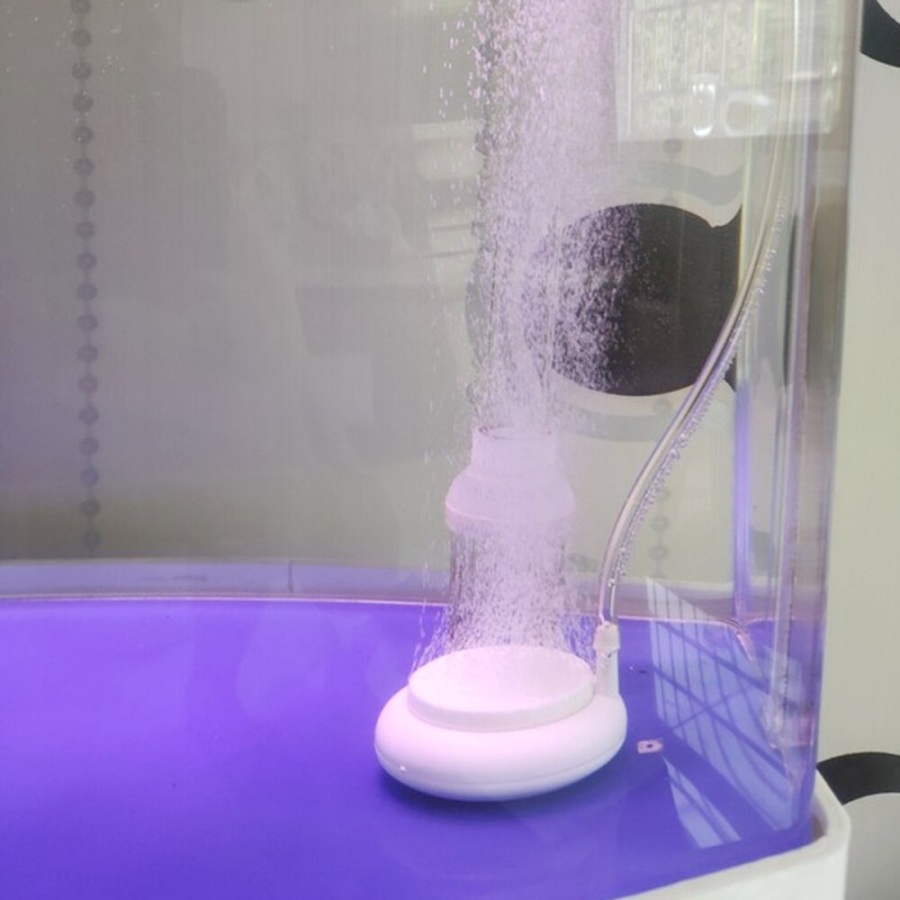 50MM Air Bubble Stone Round Oxygen Diffuser Curtain Effect Fish Tank Ceramic Disc Generator Aerator with Suction Cup (White)