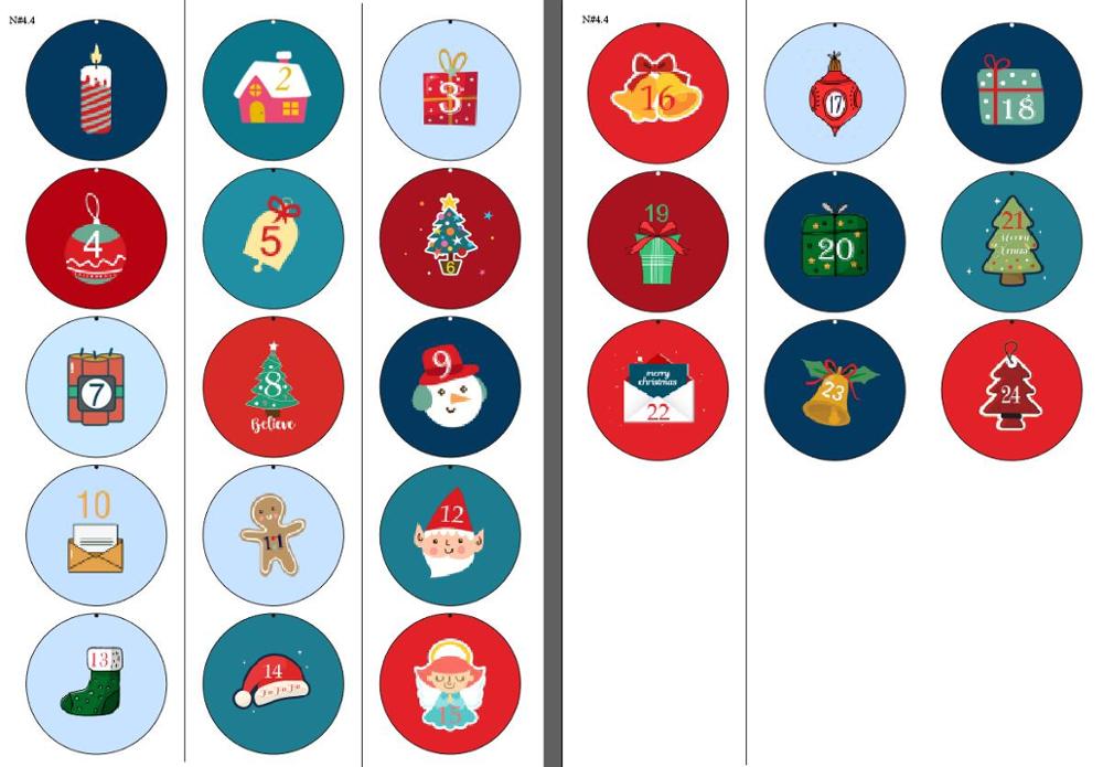 Nengdou 24 Stks/set Kerst Badge Broche Diy Accessoires Voor Kleding Hoed Rugzak Kerstboom Decoratie Kawaii Pins: N  24PCS