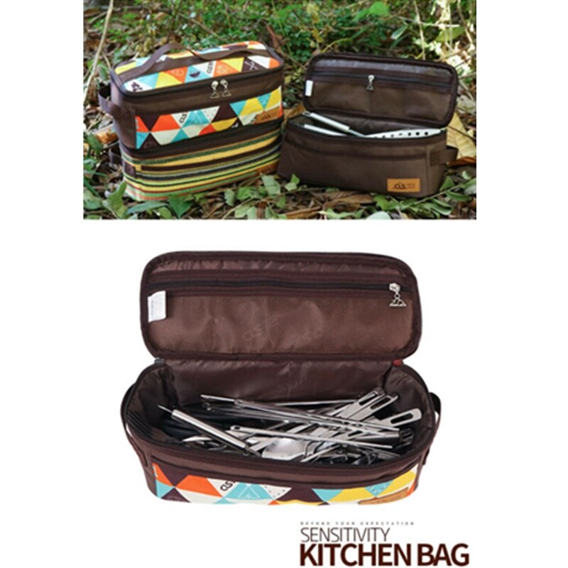 Camping al aire libre de utensilios de cocina de almacenamiento de bolsa de menaje para barbacoa cosmético lavado Portátil Bolsa organizador de armario bolsas de equipaje