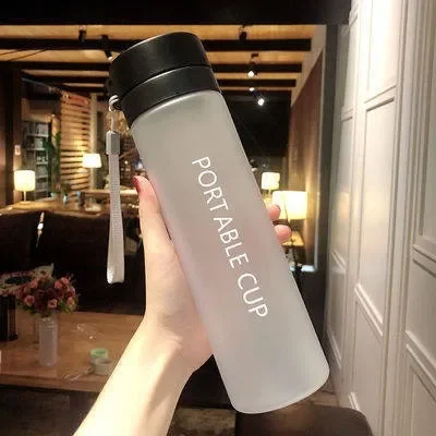 800ML Portable Large Capacity Water Cup Plastic Cup Travel Outdoor Sports Leakage Sealing Water Bottle Frosted Plastic Cup: Pink