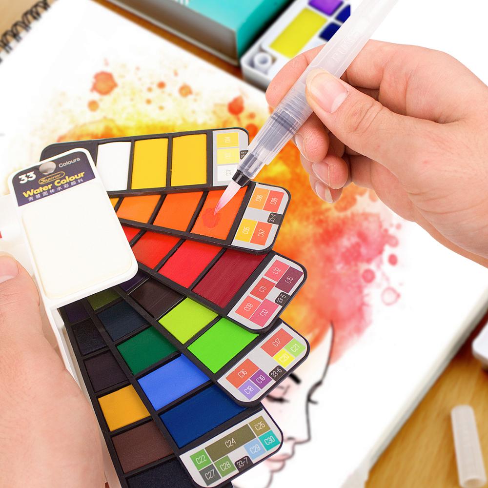 Professionele Aquarel Schildert 18 24 33 42 Kleuren Solid Aquarel Reizen Set Voor De Kunstenaar Art Levert Draagbare Tekening Kits