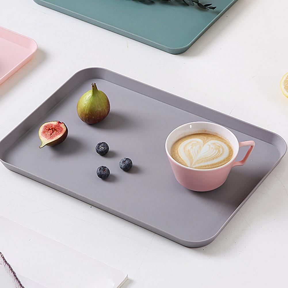 Nordic Simple Rectangular Fruit Dessert Plastic Storage Tray Kitchen Supplies Fruit Plate Restaurant Hotel Bread Pans Tray