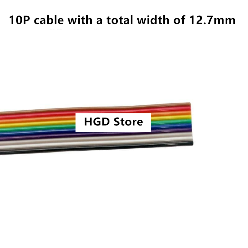1m färgade bandkabelavstånd 1.27mm regnbågsfärgade dupont-trådar idc-anslutningskabel 6/8/9/10/12/16/20/40/50/60-64p: Mång