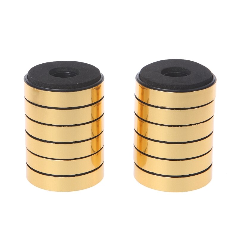 12Pcs Shock Absorption Damping For Audio Stereo Speakers Amplifier Feet Pad: Gold 30mmx8mm