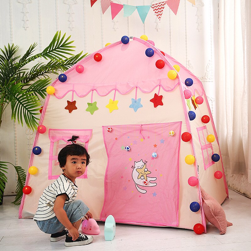 Children's Tent Folding Baby Tent Princess Game Houseid Indoor Outdoor Castle Tent Boy Girl House Folding Game House Play Teepee