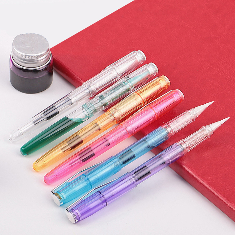 Practical 135*13mm Transparent Writing Pen for Traditional Chinese Calligraphy Practice Watercolor Acrylic Painting Drawing Pen