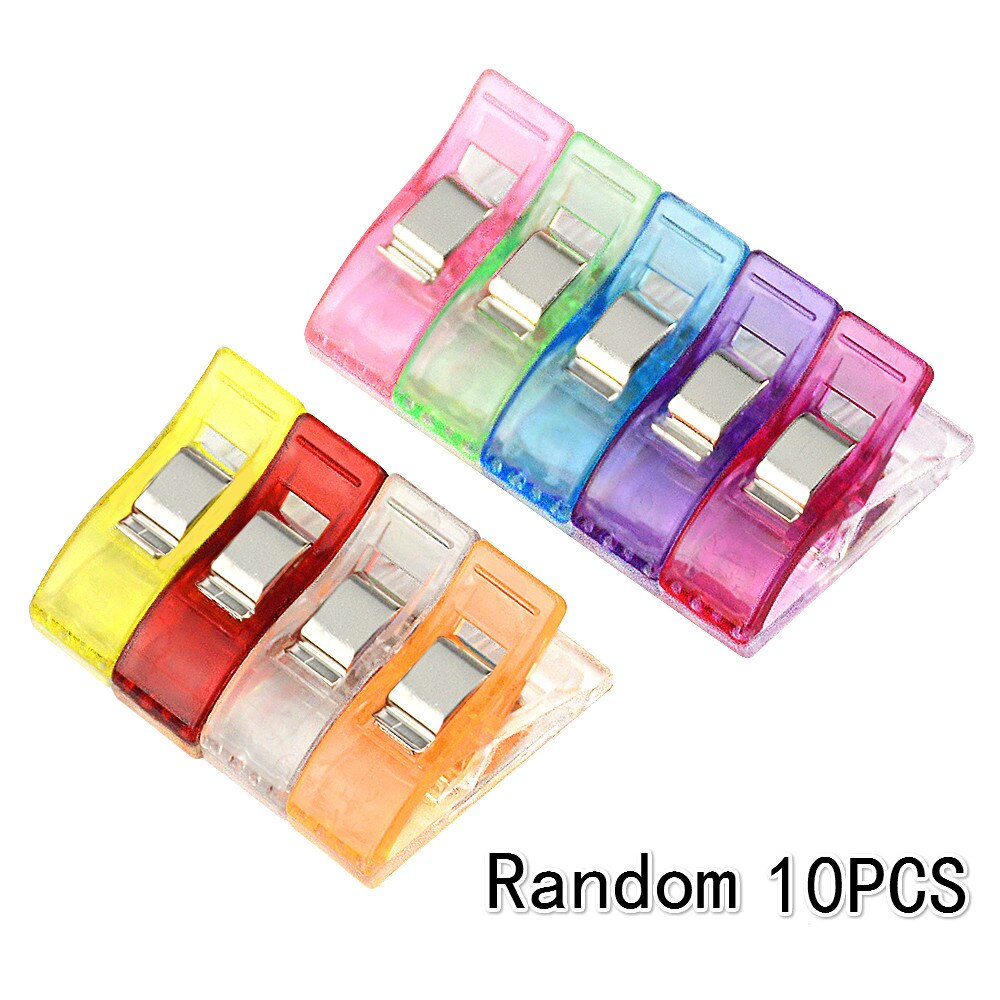 Clips de plástico multicolor para costura, pinzas de tela para Patchwork, artesanía, DIY colcha para el hogar, accesorios hechos a mano, herramientas de costura, 1/10 Uds.: G  10PCS