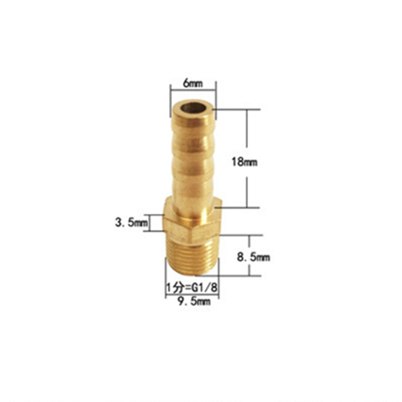 Rechte Of Elleboog Messing Tuinslang Fitting 6 Mm 8 Mm 10 Mm 12 Mm Barb Splicer 1/8 "Npt buitendraad Koper Prikkeldraad Koppeling Connector