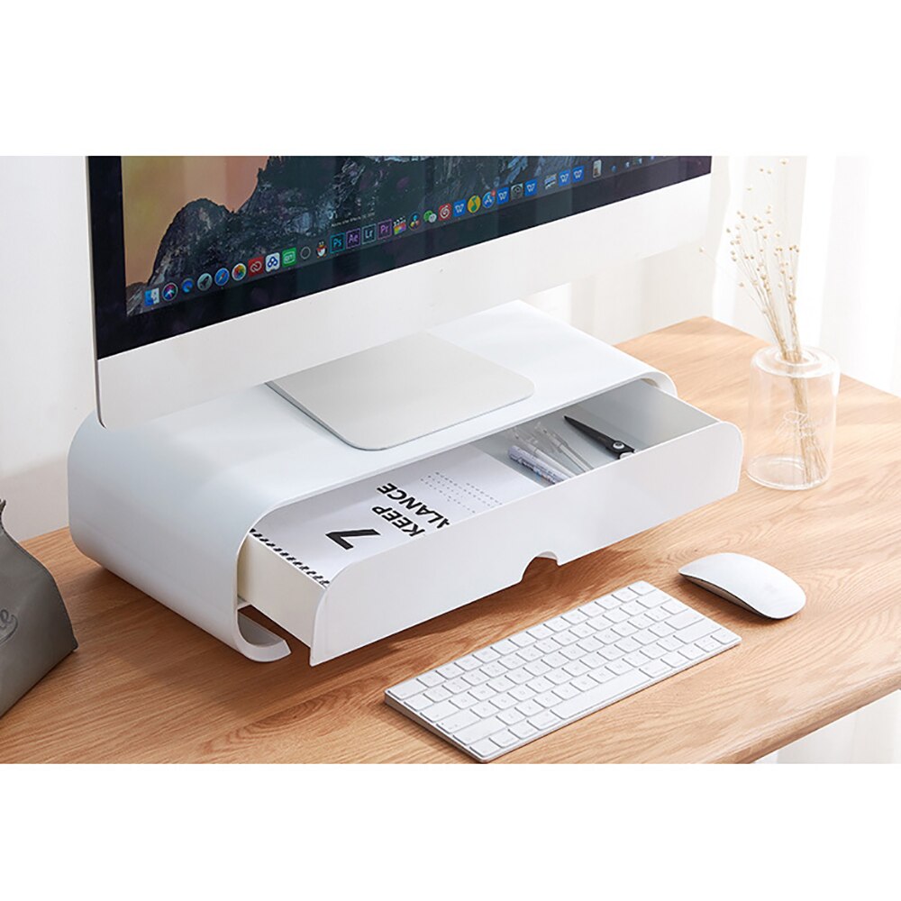 ABS Ergonomic Laptop Stand Desk Organizer Drawer Monitor Bracket Letter File Holder Home Office Accessories Table Storage Box