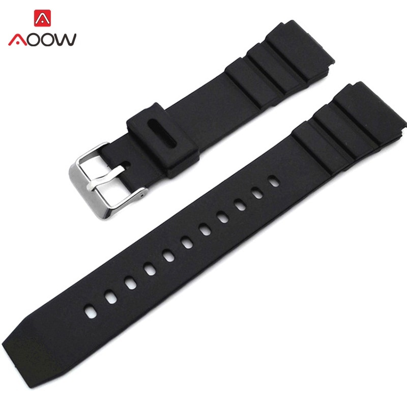 AOOW correas de reloj de goma de 18, 20 y 22mm, correa de reloj de silicona negra para buceo, hebilla de Metal para relojes G-SHOCK, accesorios para hombre