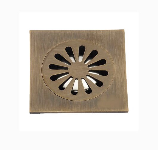Grille de vidange en laiton Antique de 3.9 "| Drain carré de sol, douche de salle de bains, déchets de lavage, grille de vidange, ahr002
