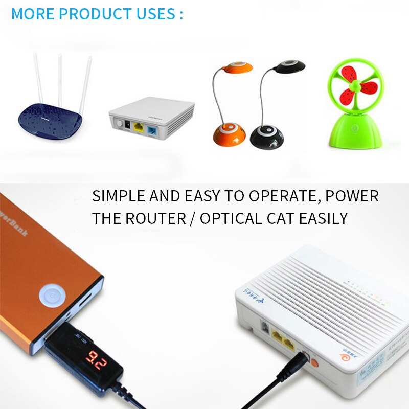 Convertidor de Cable USB DC 5V a 9V 12V USB Cable convertidor de aumento con DC Jack 5,5/3,5mm convertidor de voltaje