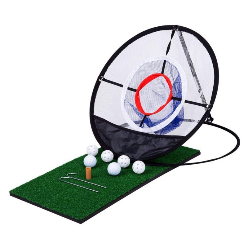 Indoor Outdoor Golf Chipping Pitching Cages Mats Practice Easy Net Golf Training Cages Mats