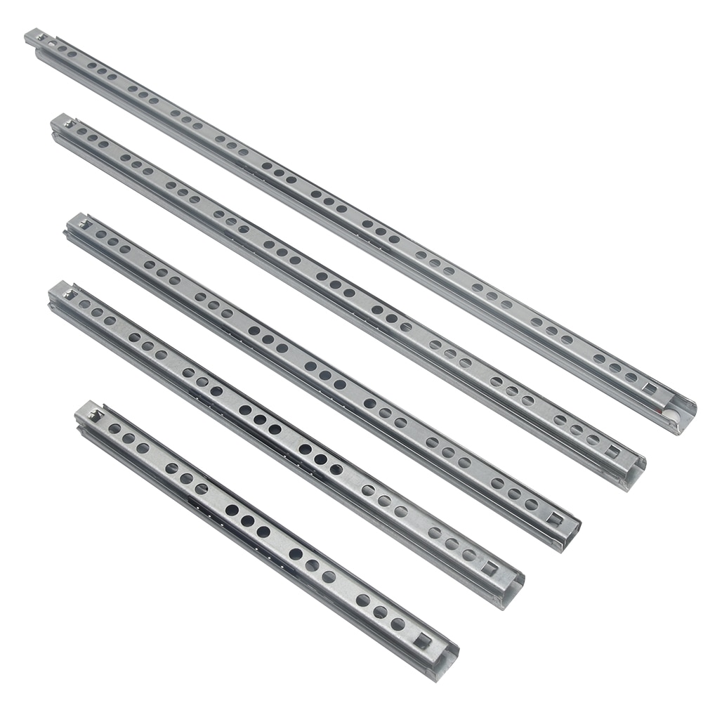Mikro skuffe glidekugle guide to sektioner 17mm bred stål fold skuffe stål kugle skinne glide møbler hardware fittings