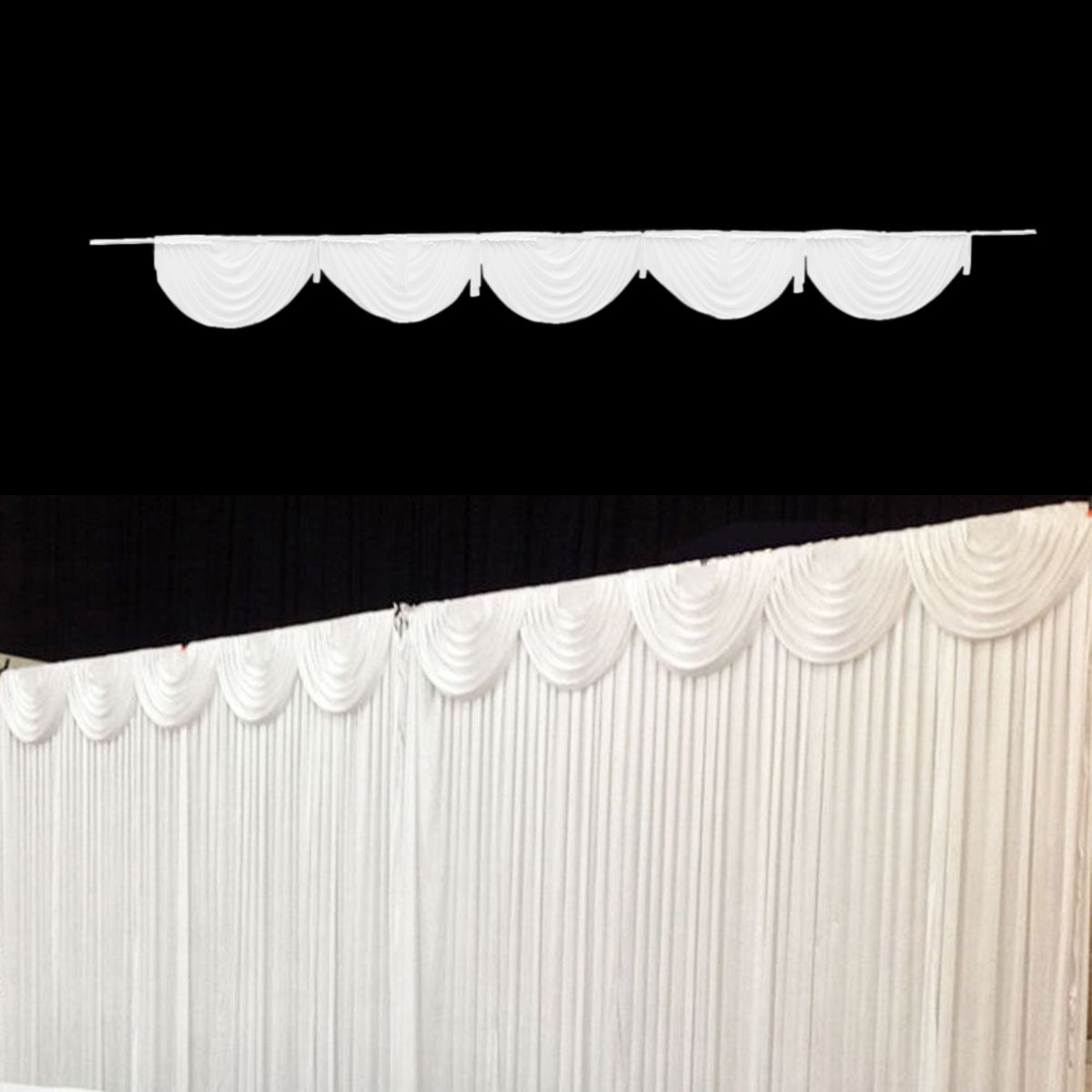3m 3 Swag White Wedding Backdrop Drapery Swags Small Table Skirt Swag For Event Party Decoration
