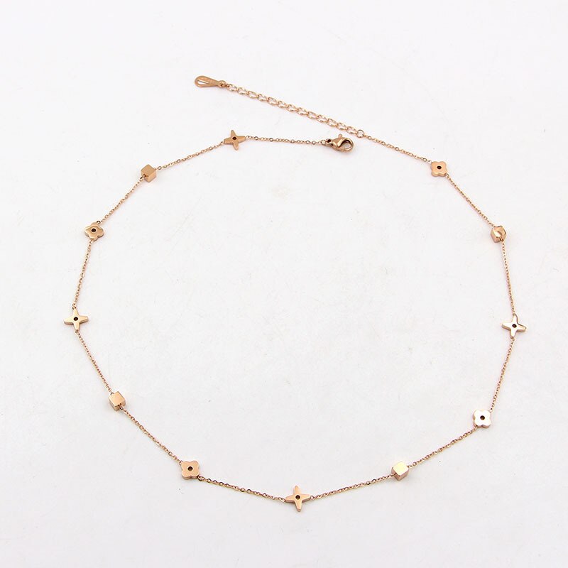 Collari Collana Girocollo Per Le Donne Fiore Star Forma 45 centimetri + 5 centimetri oro Argento Colore Extender Babygirl Collane Collier Best amico: rose gold