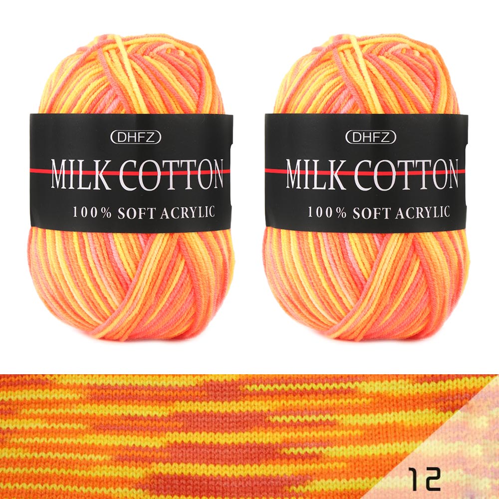 Lot de fils mixtes colorés DK | Coton doux, Lot de 23 couleurs, tricot Crochet, bricolage, fil de coton doux, accessoires de couture pour bébé, 50g: 12