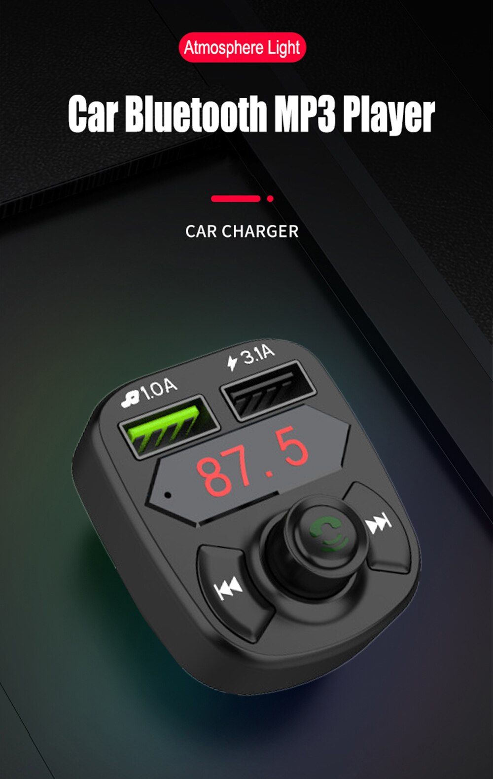 Jinserta Bluetooth 5.0 Fm Radio Transmitter Car Handsfree Bellen Wireless Aux Audio Ondersteuning U Disk/Tf Card 3.1A Usb autolader