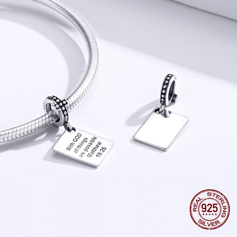 ¡OFERTA ! Colgante de plata de ley 925 para Pulsera Original, cuentas Bíblicas para mujer, joyería de DIY