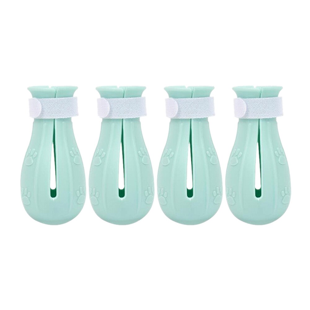 Siliconen Kat Anti-Kras Schoenen Voor Katten Verstelbare Pet Kat Laarzen Snijden Nagels Kat Claw Paw Cover Protector Pet grooming: green1