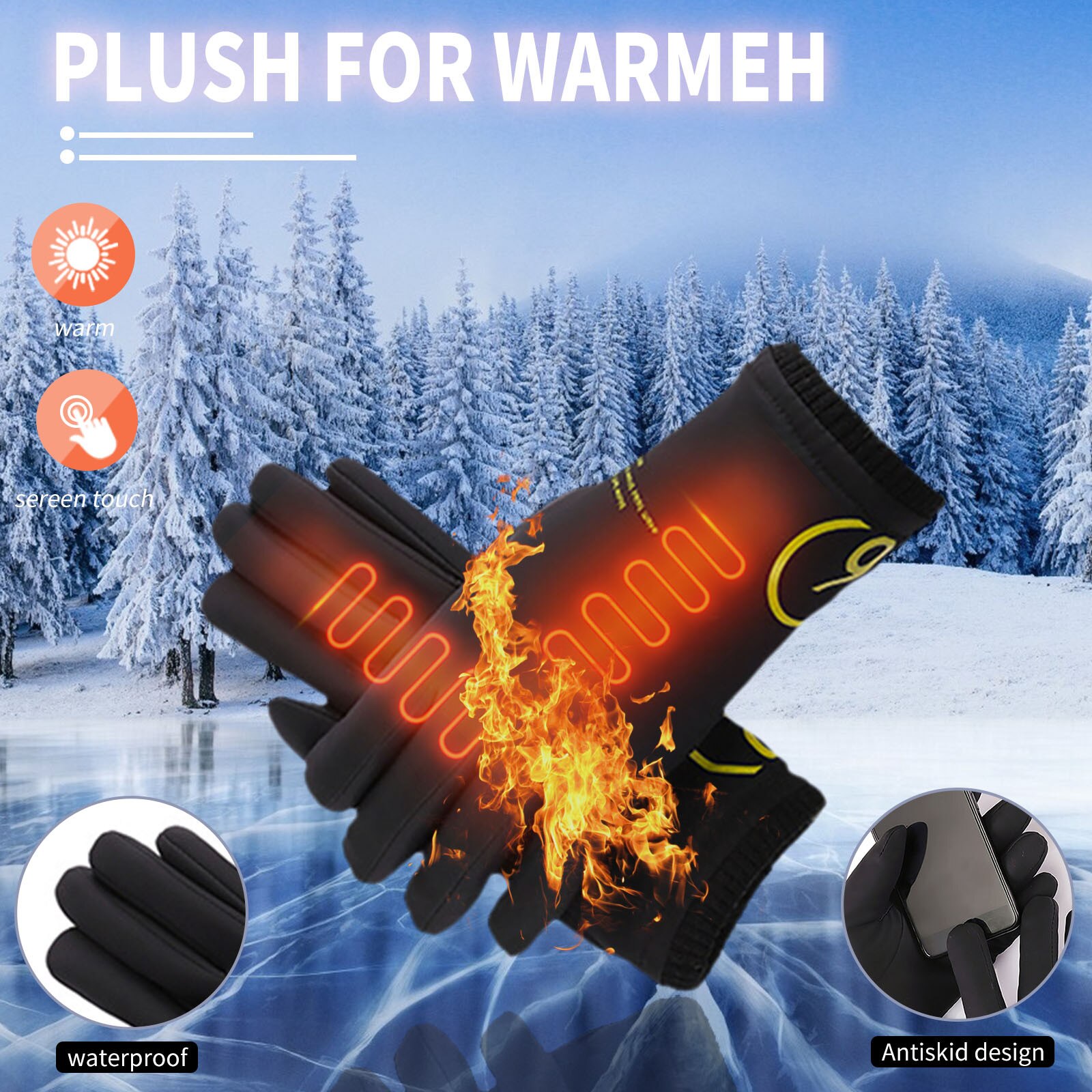 Ski Handschoenen Koude Waterdichte Antislip Warm Antislip Modieuze En Warme