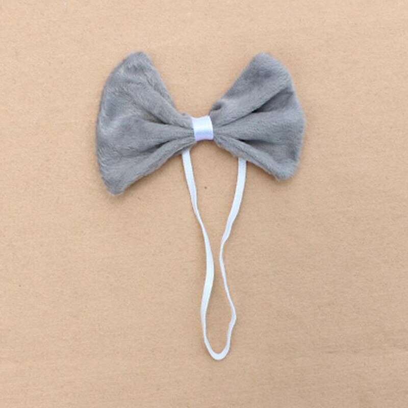 Kleurrijke Dier Strikje Handgemaakte Tijger Luipaard Giraffe Print Ties Kids Kinderen Prestaties Props Party Dress Up Decor: Grey